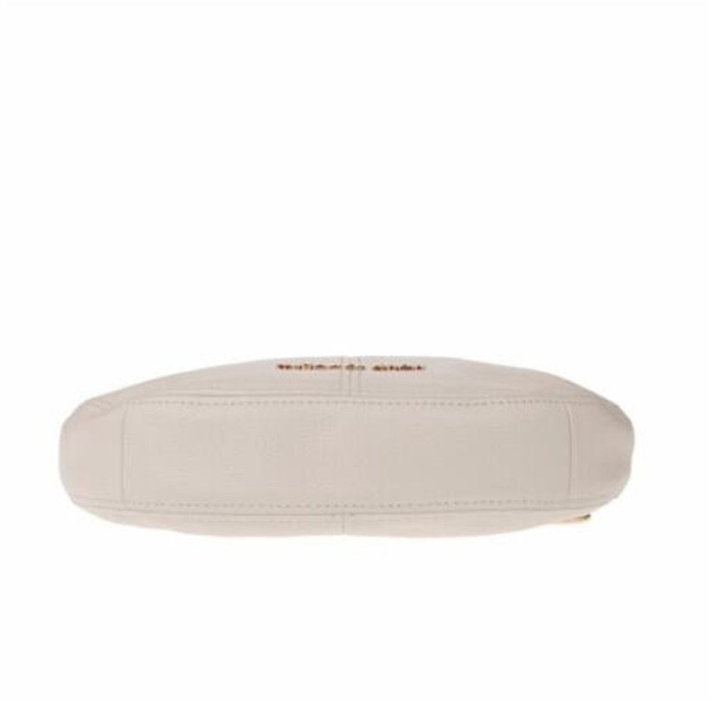 Michael Kors Bedford 35T9GBFL6L Medium Leather Crescent Shoulder Bag In Optic White Michael Kors Bedford 35T9GBFL6L Medium Leather Crescent Shoulder Bag In Optic White